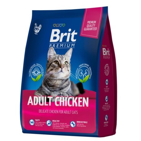Dry food Brit Premium Cat Adult Chicken for Cats, Chicken, 2 kg