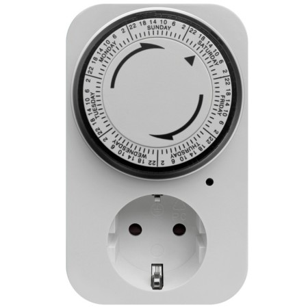 Mechanical timer, ’premium’, weekly 3680W, interval: 120min. 12 vn/day white, 0516-2