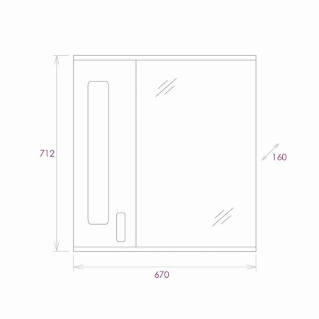 Mirror ONIKA cabinet Crystal 67.02, left, with backlight-7