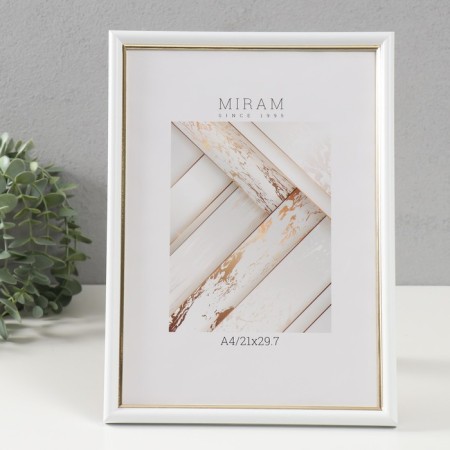Photo frame Plastic "Mira" 21x29.7 cm, (A4) White (plastic screen)