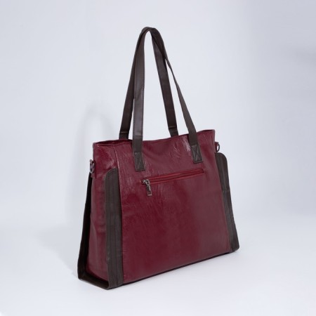 Zipper bag with zipper, burgundy color-1