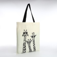 Bag Schoper without fastening, from textiles, beige color