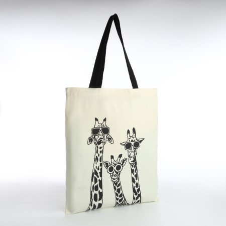 Bag Schoper without fastening, from textiles, beige color