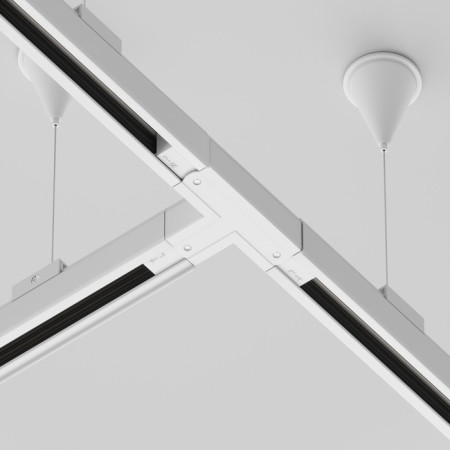 The T-shaped connector for the Technical Tract-31w-L-31W-L, left-linked, 16.6x9.9x3.2 cm, white color, white-3