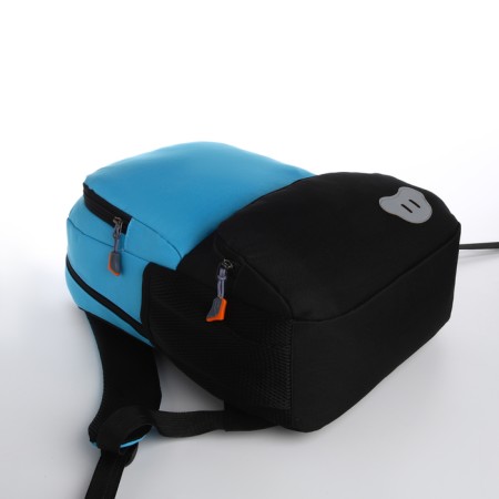 School backpack, 2 lightning departments, 3 pockets, black/blue color-4