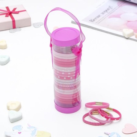 Hair gum "in a tube" (set 24 pcs) simple, mix