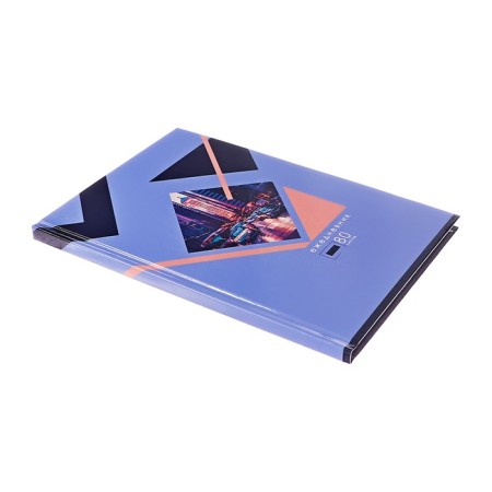 The diary is inherent in the stitch, A5 80 sheets, cardboard 7BC, glossy lamination "Lilac collage"-1
