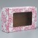 Box a gift team with a window, packaging, “peonies”, white, 24x8x16 cm