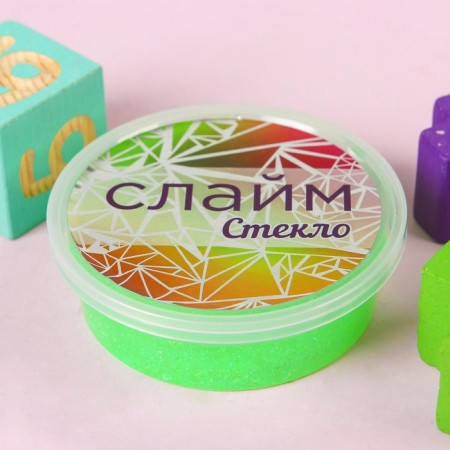 Slime "Glass" with iridescent neon spikes, green 100 g-3