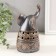 Souvenir Ceramics "Elephant Ethnic Patterns" Brown 8.5x10.5x17 cm