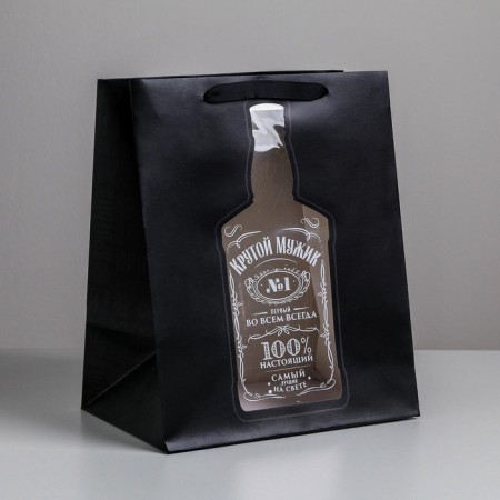 Gift package laminated with a plastic window, packaging, “Cool man”, 30.5 x 25 x 17.5 cm-2