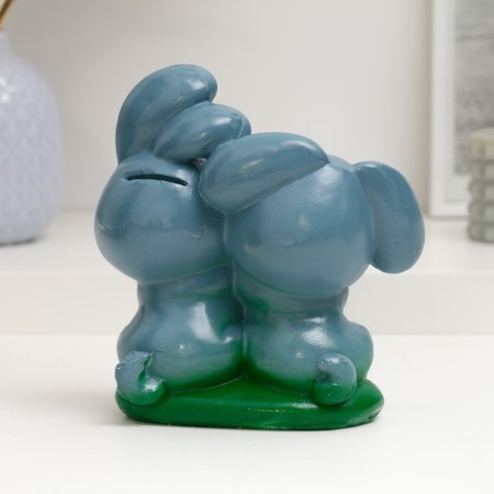 Piggy bank "Rabbits with strawberries 16x16x9cm-2