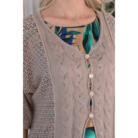 Cardigan female, size 48, beige color-11
