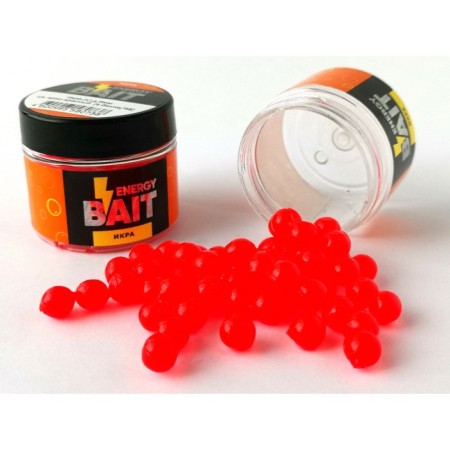 Artificial nozzle Energy Bait "Caviar", flavored, L, 9 mm, 48 pcs, bright red color 914