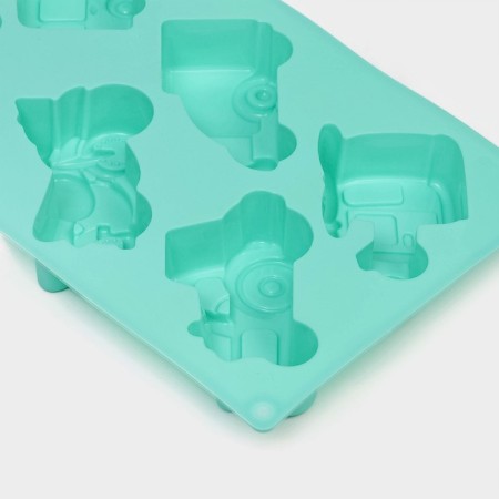 Silicone form for baking shares "transport", 30 × 17.5 cm, 6 cells (9 × 5.5 × 3.5 cm), blue color-3