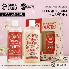Новогодний подарочный набор косметики «Тёплой зимы и чистого счастья!», гель для душа и шампунь для волос, 2 х 250 мл, Новый Год