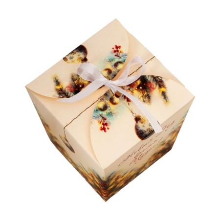 New Year. Bonbonniere, New Year's gift packaging "New Year Miracles", 7.5 × 8 × 7.5 cm.-2