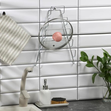 Suspension for covers triangular 5 tiers, top 8 cm, bottom 23 cm, height 35 cm, color chromium-1