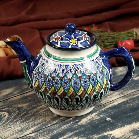 Rishtan ceramics "Patterns", 1000 ml, blue