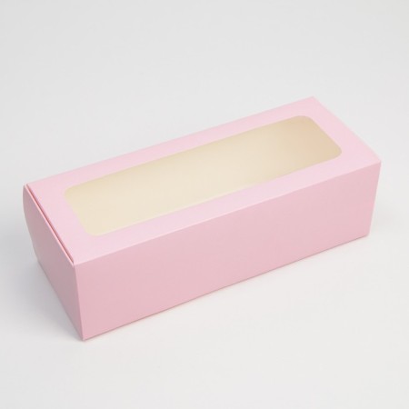 Confectionery packaging, cupcake box with a window, “pink”, 26 x 10 x 8 cm