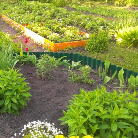 Fencing for the flowerbed, 110 × 24 cm, green, "wave", Greengo-2
