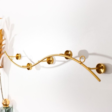 Decorative metal hooks "Wave with dots" gold 6x40 cm-3