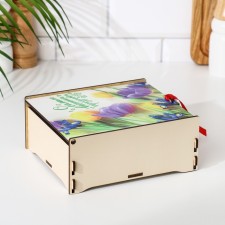 Wooden box for tea bags 17.9x15.6x7.4 cm