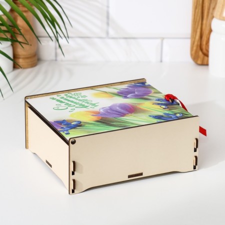 Wooden box for tea bags 17.9x15.6x7.4 cm