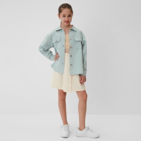 Minaku: Casual Collection Kids shirt, mint color, height 152-8