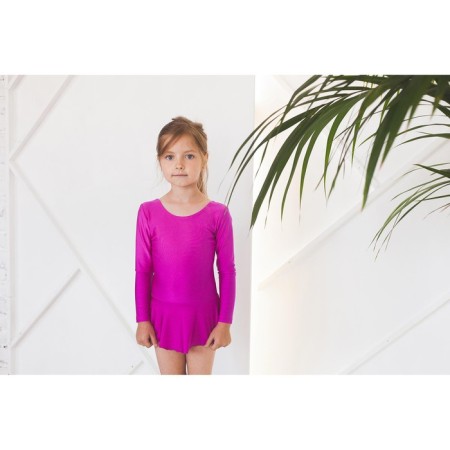 Grace dance gym swimsuit, with a skirt, with a long sleeve, p. 32, lilac color-5