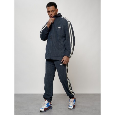 Male tracksuit, size 52, dark gray color-11