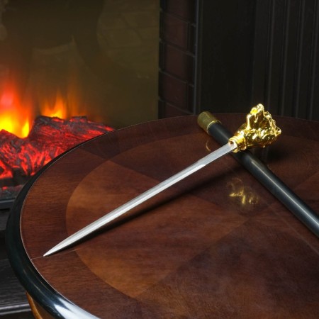 Souvenir product cane with a dagger, 31cm blade, lion tan, 92 cm-1