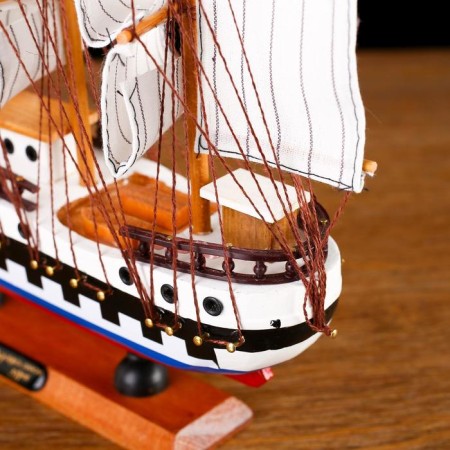 The ship souvenir medium "Victory", sides of a tricolor, white sails, 32 x 32.5 x 7 cm-5