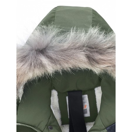 Winter park for a boy, height 146 cm, khaki color-3