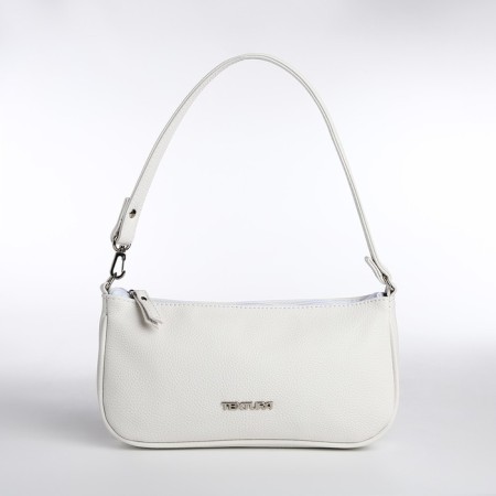 Female bag Textura, baguette, small size, white color-1