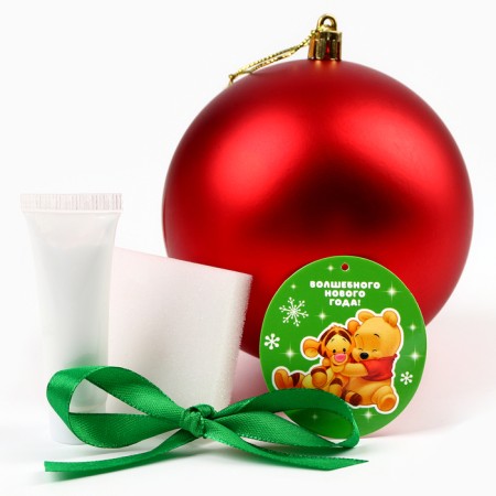 Set for creativity: New Year's ball with a fingerprint of the handle Winnie Puh and friends, red-1