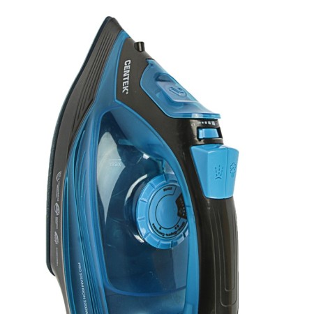 Iron CENTEK CT-2351, 2200 watts, ceramic soles, 300 ml, blue-2
