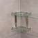 Bathroom shelf 2x-tier angular stall Stölz, 24 × 24 × 28 cm, stainless steel, glass