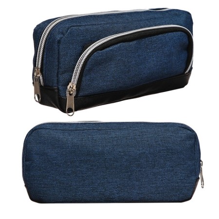 School Penal on the zipper Calligrata, 2 departments, blue