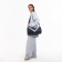 Sports bag with lightning, long belt, gray color