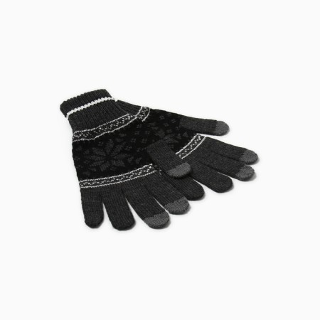 Female gloves, gray color, size 18-1