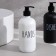 A set of bathroom dispensers, 500 ml, glass, black and white color
