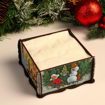 Napkin station Square Troika, 14x14x7.3 cm
