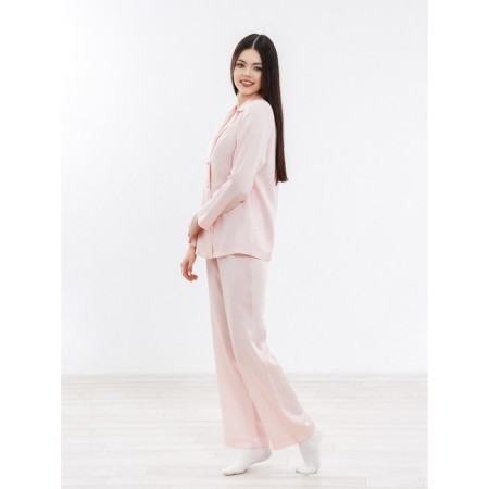 Women's shirt with long sleeve, size 48, pink color-1