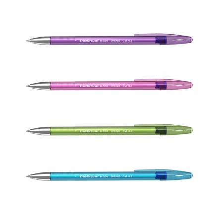 Gel pen Erichkrause R-301 Spring Gel Stick, blue ink, node 0.5 mm, letter line 600 meters-1