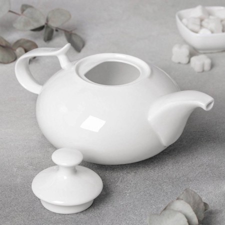 Teapot porcelain blanket Wilmax "Grace", 1.15 liters, white color-1