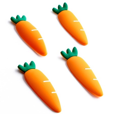 Decor silicone "Carrots" set 4 pcs., Size 1 pc. - 1.6 × 6 × 0.3 cm, glue pads-1