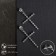 Earrings with rhinestones “crosses” with divisions, white color in silver
