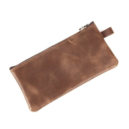 Key of zipper, length 14 cm, brown color