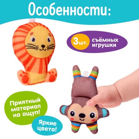 Мобиль музыкальный «Весёлые зверята»-3